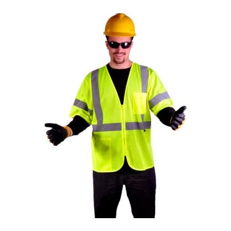 Gss Safety Hi-Vis Safety Vest 2XL Class 3 , Zipper 2001-2XL